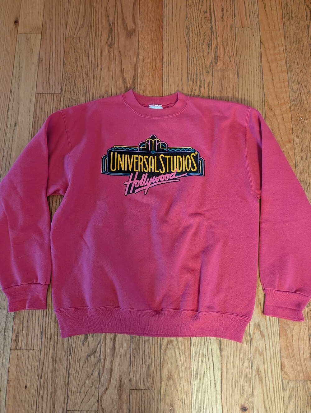 Vintage 90s Universal Studios Hollywood Retro Neon Marquee Souvenir Sweatshirt